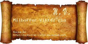 Milhoffer Viktória névjegykártya